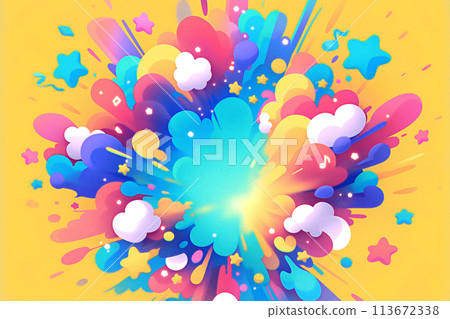 Colorful pop splatter background Colorful pop splatter background 113672338