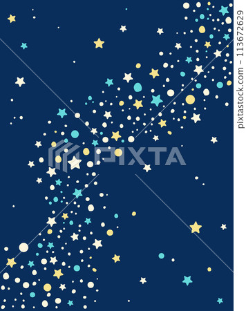 A background illustration with the image of the Milky Way that can be used for Tanabata etc. Vertical version 113672629