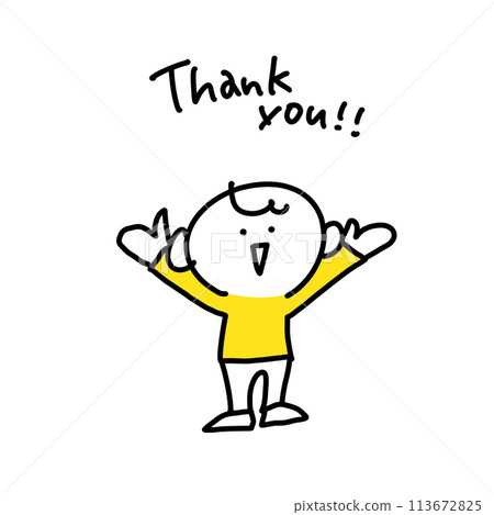 thank you A man conveying a message with a smile 113672825