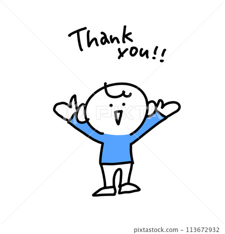 thank you A man conveying a message with a smile 113672932