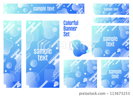 Banner set_Memphis pattern 113673253