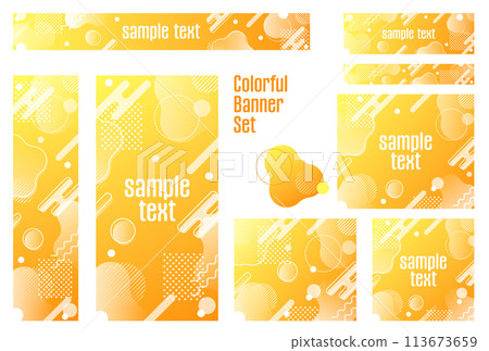 Banner set_Memphis pattern Banner set_Memphis pattern 113673659