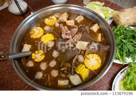 Hot pot with lamb 113674196