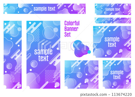 Banner set_Memphis pattern 113674220