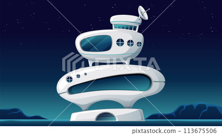 Futuristic Observatory Under Starry Sky 113675506