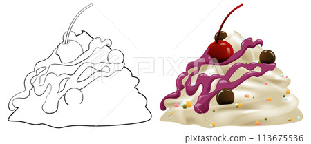 Whipped Cream Delight with Cherry on Top 113675536
