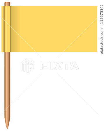 Golden Banner on Wooden Pole 113675542