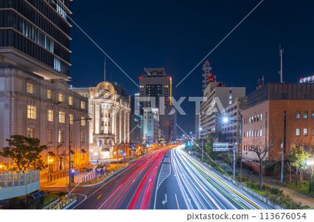 Kobe Kaigandori Night View (from the Meriken Wharf Footbridge) 113676054