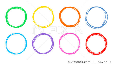 Scribble circle round vector frame. Hand drawn rough scribble effect line. Children color crayon brush stroke frame. Scribble hand drawn grunge doodle color circle set. Vector Scribble circle round vector frame. Hand drawn rough scribble effect line. Children color crayon brush stroke frame. Scribble hand drawn grunge doodle color circle set. Vector 113676397
