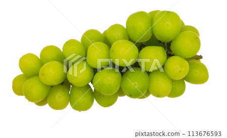 Isolated (cut out) of Shine Muscat grape fruit on white background 113676593