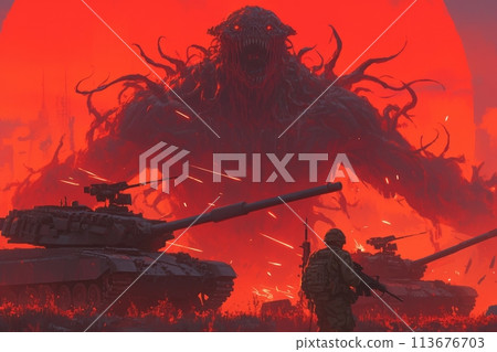 biblical demon on the battlefield biblical demon on the battlefield 113676703