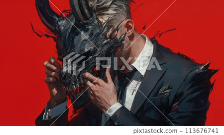 man and devil mask - Stock Illustration [113676741] - PIXTA