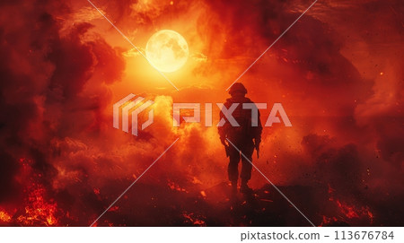 soldier at war 113676784
