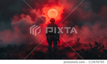 soldier at war 113676785