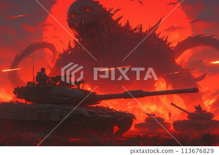 biblical demon on the battlefield biblical demon on the battlefield 113676829