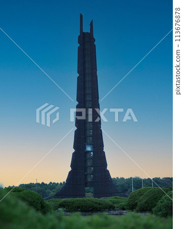 Centennial Memorial Tower at Hokkaido, Japan. For use in illustrations Background image or copy space Centennial Memorial Tower at Hokkaido, Japan. For use in illustrations Background image or copy space 113676878