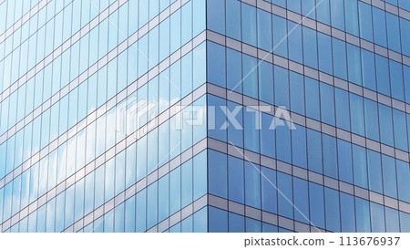 Abstract architecture background, minimalist top of building detail against blue sky for use as art, background or copyspace Abstract architecture background, minimalist top of building detail against blue sky for use as art, background or copyspace 113676937