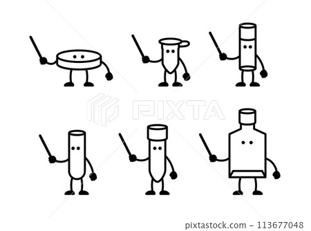 Test tube character monochrome set Test tube character monochrome set 113677048
