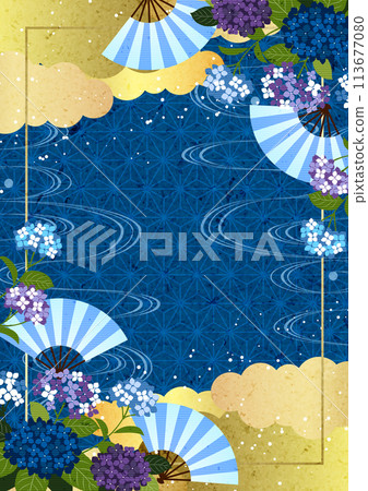 雨季,繡球花,插畫,背景,日式,日式,藍色,垂直,可愛 雨季,繡球花,插畫,背景,日式,日式,藍色,垂直,可愛 113677080