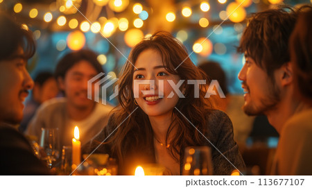 Men and women having a marriage party Men and women having a marriage party 113677107