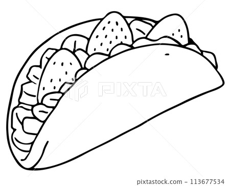 Omelette line drawing 113677534