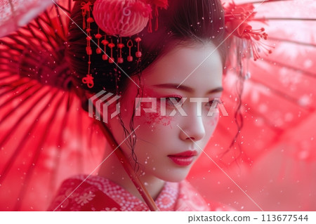 Japanese geisha 113677544