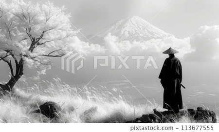 Japanese samurai . noir style 113677555