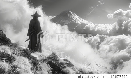 Japanese samurai . noir style 113677561