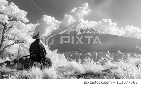 Japanese samurai . noir style 113677568