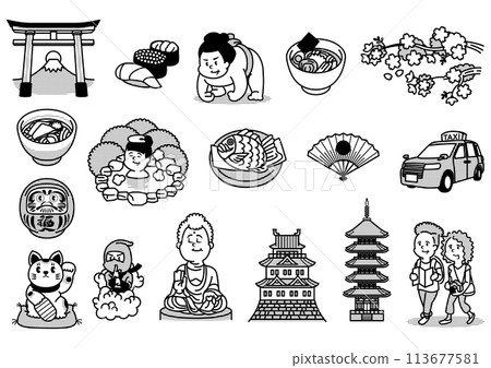 Japan tourism illustration Japan tourism illustration 113677581