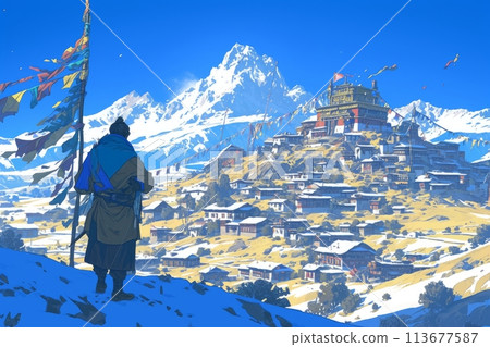 man in tibet man in tibet 113677587