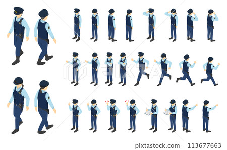 等距插圖: 警察 等距插圖: 警察 113677663