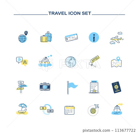 Travel icon set Travel icon set 113677722