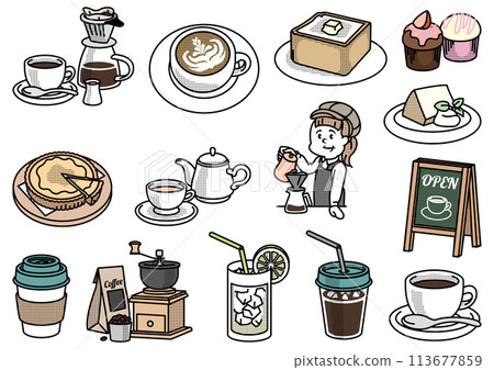 Cafe illustration set 113677859