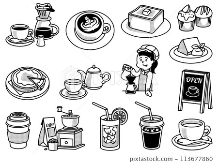 咖啡館插圖集 113677860