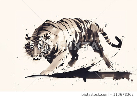 Tiger ink painting 113678362