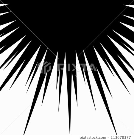 Illustration material of white manga-style concentrated lines on a black background 113678377
