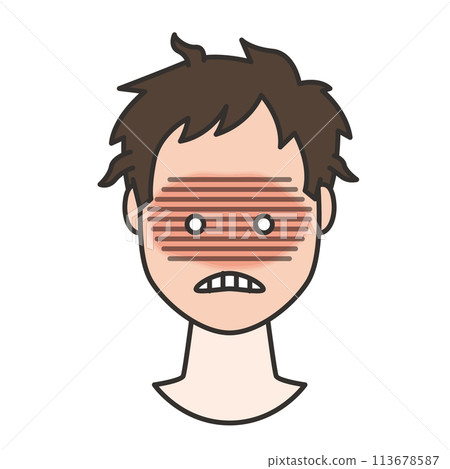 Illustration of a man with an angry expression Illustration of a man with an angry expression 113678587