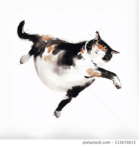 Cat ink painting Cat ink painting 113678615