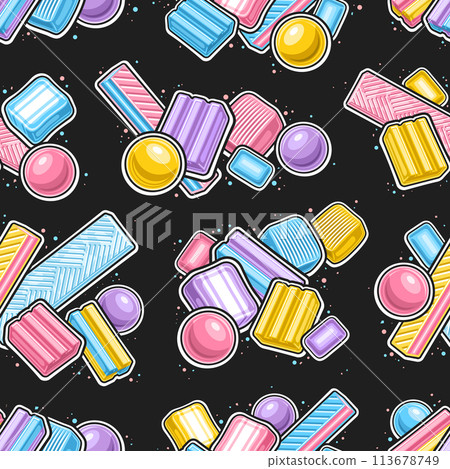 Vector Bubble Gum seamless pattern 113678749