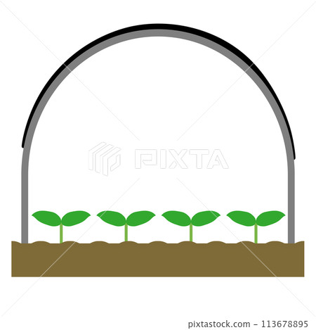 乙烯基溫室和覆蓋黑色遮光材料的植物 113678895