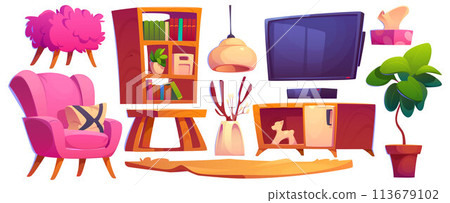 Pink living room furniture set 113679102