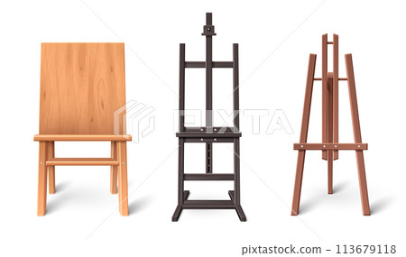 Easel blank stand frame mockup for painting vector 113679118
