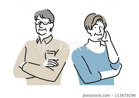 一對微笑的老夫婦 一對微笑的老夫婦 113679296