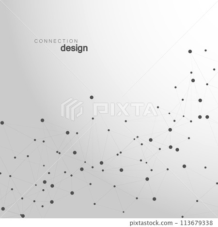 Abstract technology structure. Vector network polygonal space background with connecting dots and lines Abstract technology structure. Vector network polygonal space background with connecting dots and lines 113679338