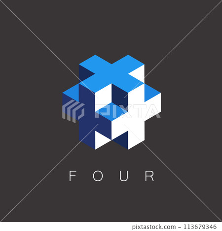 Vector three crosses connected into a symbol 113679346