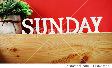 sunday alphabet letter with space background 113679445