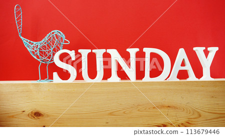sunday alphabet letter with space background 113679446