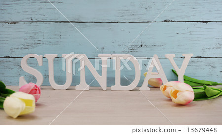 sunday alphabet letter with space background 113679448