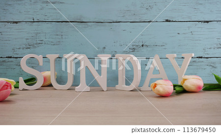 sunday alphabet letter with space background 113679450